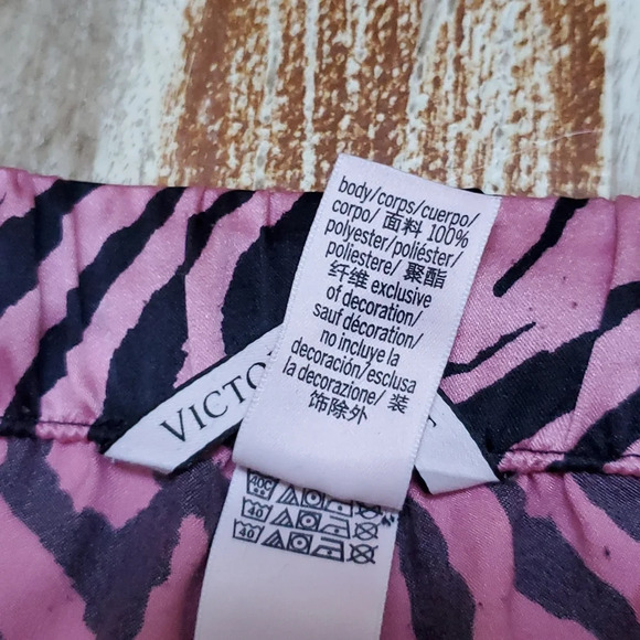Victoria's Secret After Hours Satin Zebra Stripe Pajama Lounge Pants Small - Picture 7 of 9